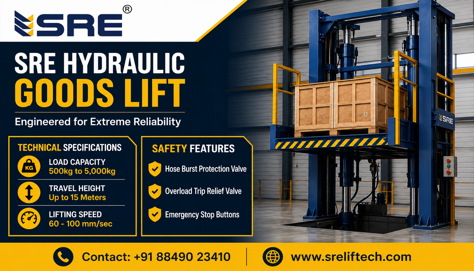 Industrial Hydraulic Goods Lifts in Ahmedabad