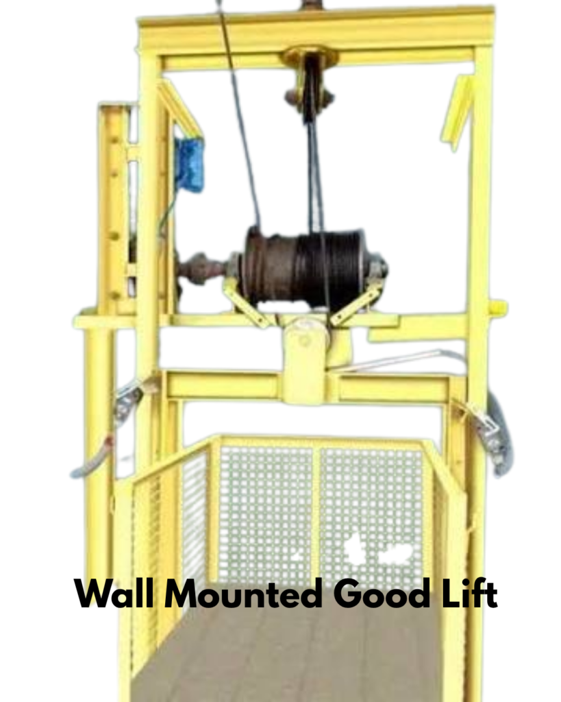 Wall mounted goods lift technical diagram
