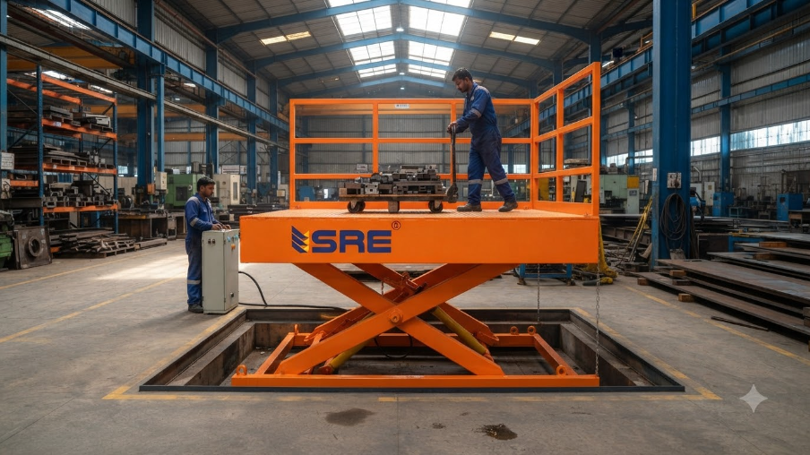 pit mounted scissor lift in ahmedabad factory